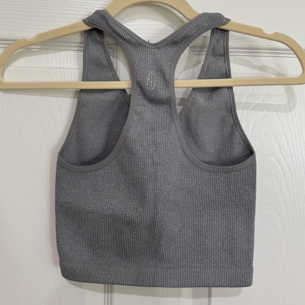 FP Movement Gray Ribbed Tank Top - Picture 3 of 4